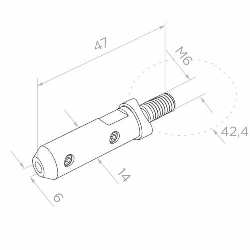 PSG startbeugel kabel fi 6 mm voor buis 42,4 mm – roestvast staal AISI 304 satijn 000-997 (2)