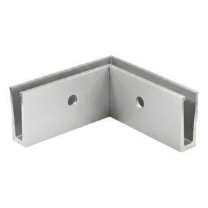 PSG U-profiel binnenhoek 90° voor volglasbalustrades – zijmontage, ruw aluminium