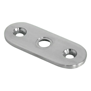 Montage plaat voor vlakke leuning 64×24×4 mm – roestvrijstaal AISI 304 satijn