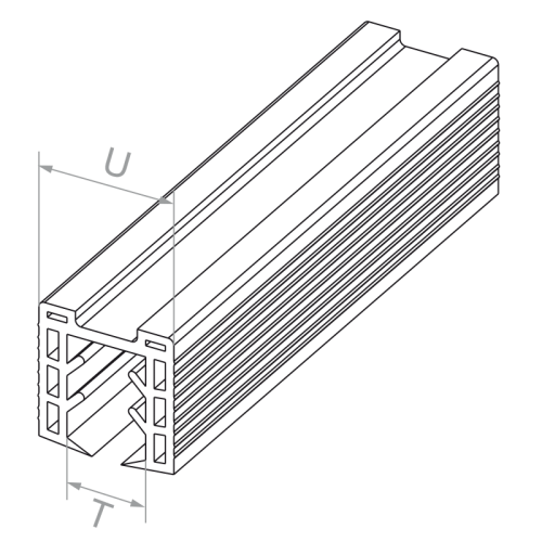 PSG Afdichting voor opgedrukte glashouder 20–21,5 mm – profiel 24×24 mm, L=2500 mm 001-077 (2)