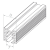 PSG Afdichting voor opgedrukte glashouder 20–21,5 mm – profiel 24×24 mm, L=2500 mm 001-077 (2)