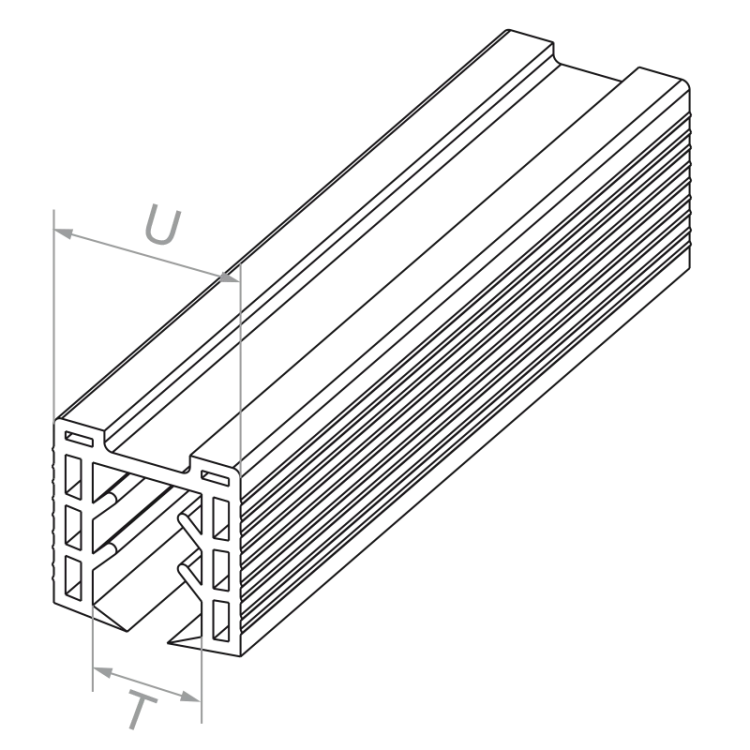 PSG Afdichting voor opgedrukte glashouder 20–21,5 mm – profiel 24×24 mm, L=2500 mm 001-077 (2)