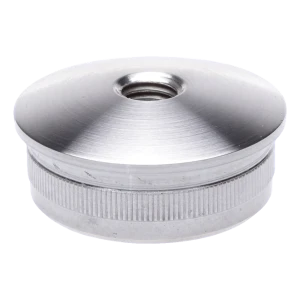 Bolle indrukbare eindkap voor balustradebuis 48,3 mm met M8-draad, AISI 304 satijn