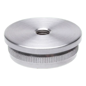 Ingedreven bolle eindkap voor buis 42,4 mm met M8-schroefdraad – roestvrijstaal satijn