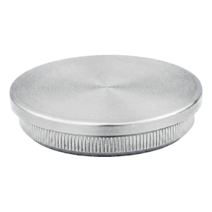 Platte indrukafdekking voor balustradebuis Ø42,4 mm AISI 304 satijn