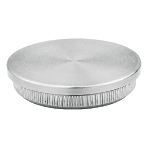 Platte eindkap ingeslagen voor leuningbuis 42,4 mm AISI 304 satijn