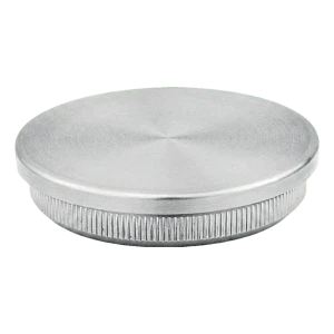 Platte eindkap indrukbaar voor leuningrail 48,3 mm, roestvast staal AISI 304 satijn