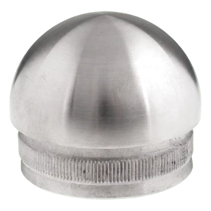 Ellipsvormige indrijfbare eindkap voor buis 48,3 mm, roestvrijstaal AISI 304 satijn