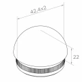 Kozza ellipsoïdale eindkap om in te slaan voor balustradebuis 42,4 mm – RVS AISI 304 satijn 001-095 (2)