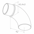 Gesloten balustradeleuning bocht voor buis 42,4 mm – roestvrij staal AISI 304 satijn 001-102 (2)