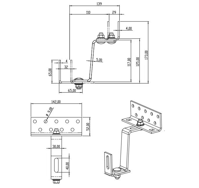 Vario dakhaak 3x verstelbaar RVS 1.4016 - 120mm PV-08-13-H17 (1)