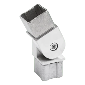 Scharnierbocht balustrade 90°–180° voor profiel 40x40x2 mm – RVS AISI 304 satijn