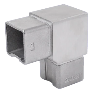 Hoekstuk 90° voor leuningprofiel 40x40 mm – RVS AISI304, satijn
