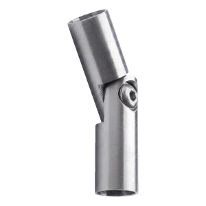 Scharnier leuninghoek 90°–180° voor staaf Ø 12 mm – RVS AISI 304 satijn