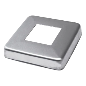 Vierkante stalen afdekrozet voor balustradeprofielen 40x40 mm – 85x85 mm satijn