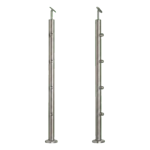 PSG Balustradepost midden doorvoer ø 42,4 mm AISI 304 – 4 houders, satijn