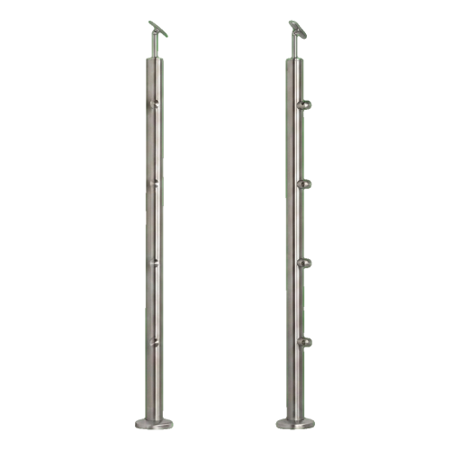 PSG Balustradepost midden doorvoer ø 42,4 mm AISI 304 – 4 houders, satijn 001-204 (1)