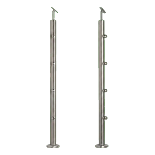 PSG Balustradepost midden doorvoer ø 42,4 mm AISI 304 – 4 houders, satijn 001-204 (1)
