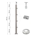 PSG Balustradepost midden doorvoer ø 42,4 mm AISI 304 – 4 houders, satijn 001-204 (2)