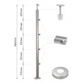 PSG doorloop balusterpaal Ø42,4 mm van RVS AISI 304 – 4 houders Ø12, vloermontage 001-207 (2)