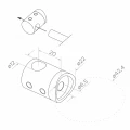 PSG doorloop balusterpaal Ø42,4 mm van RVS AISI 304 – 4 houders Ø12, vloermontage 001-207 (6)