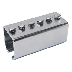 PSG koppelstuk voor hanghek rails 45×46 mm gegalvaniseerd met schroeven